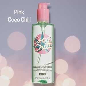 PINK Victoria's Secret Coco Chill Body Oil - Pink and Green